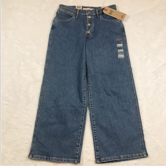 NWT LEVIS mile high cropped crop wide leg 6 jeans - Picture 2 of 16